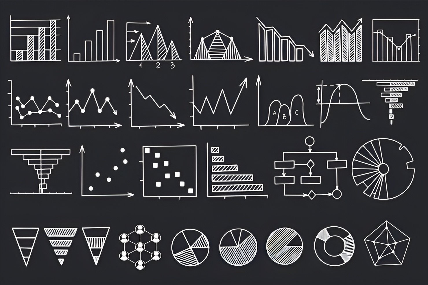 graph chart linear illustrations set 102034 271 (2)